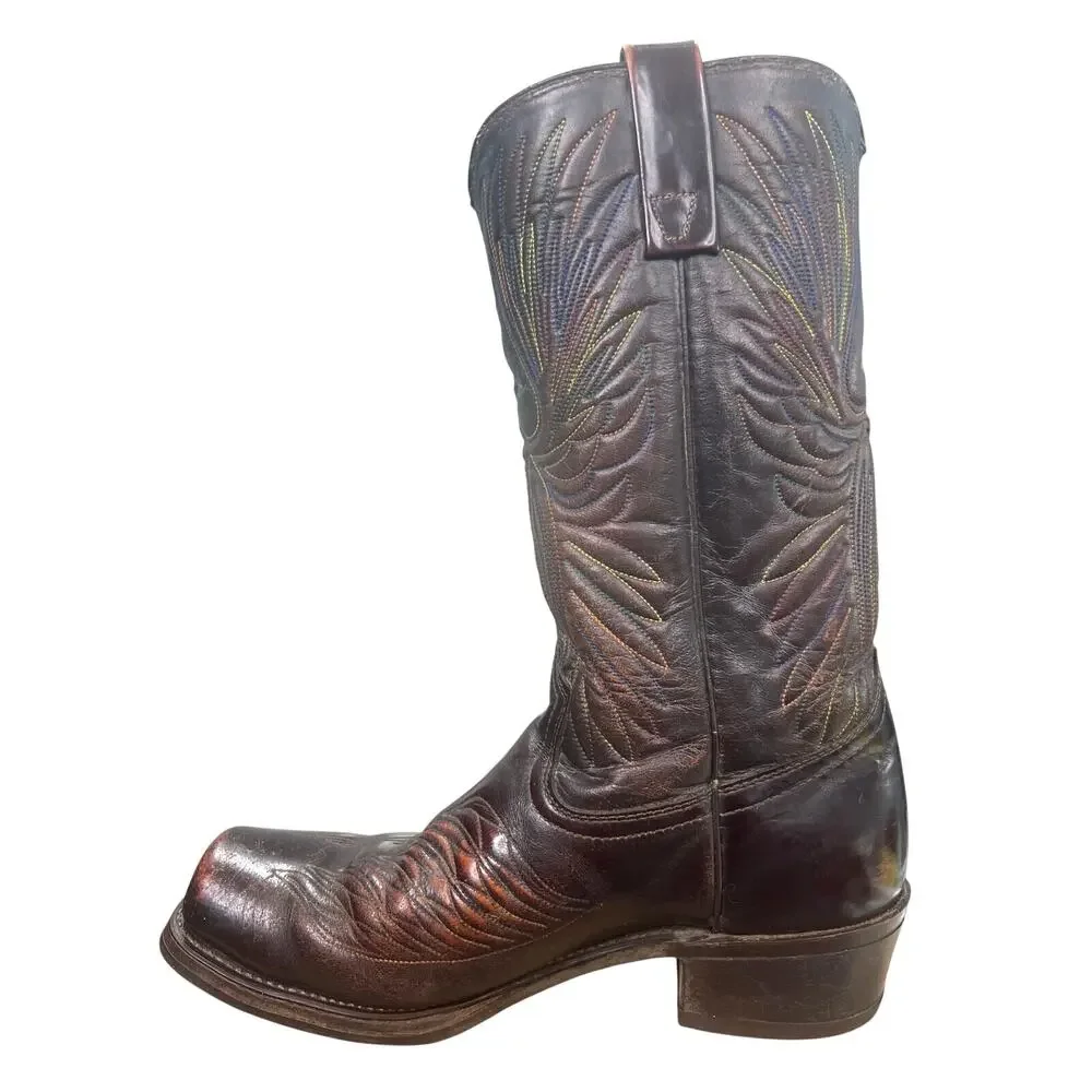 Vintage Gander Mountain Phoenix Rainbow Brown Cowboy Boot Size US 9.5 EE